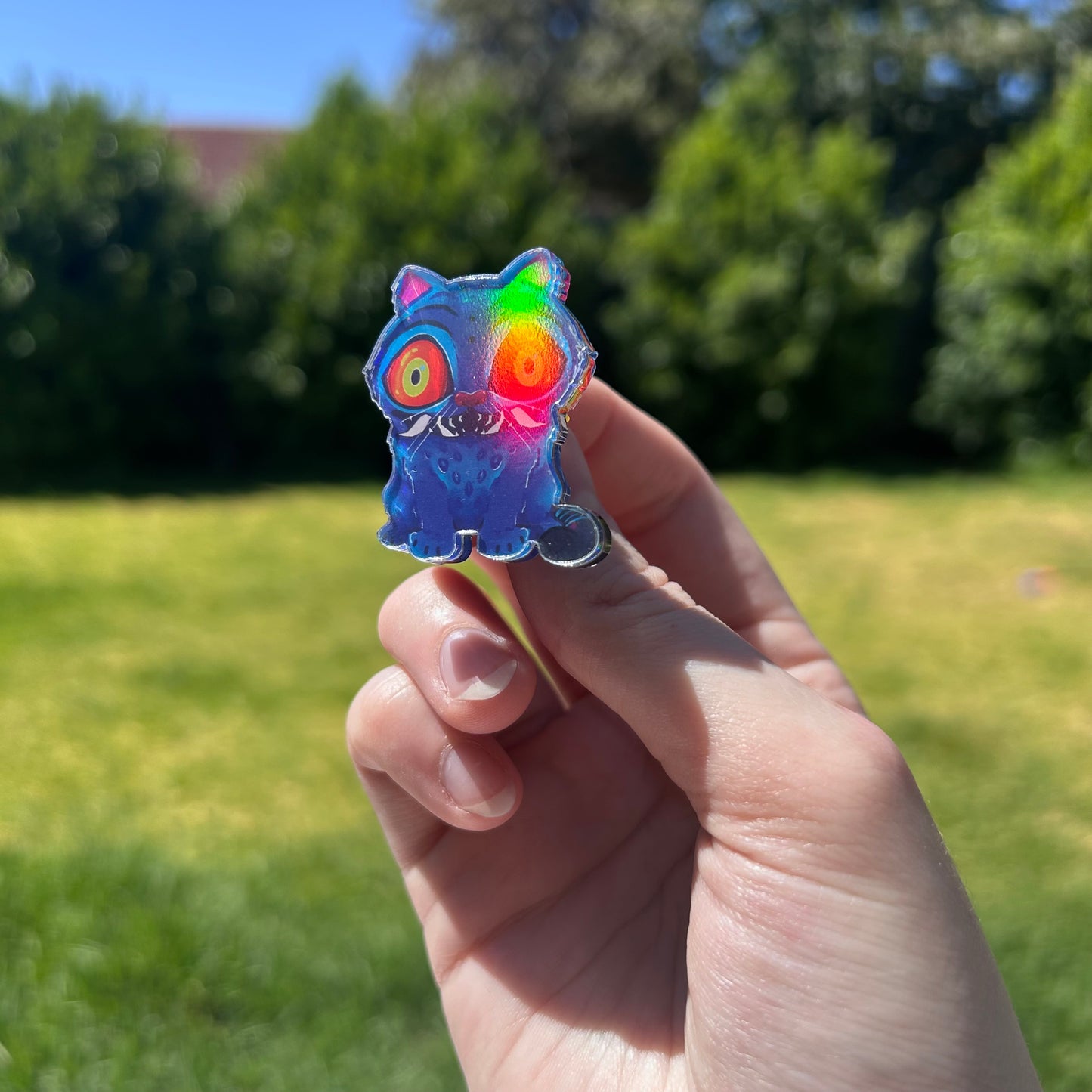 Mini Holographic Derpy Pin