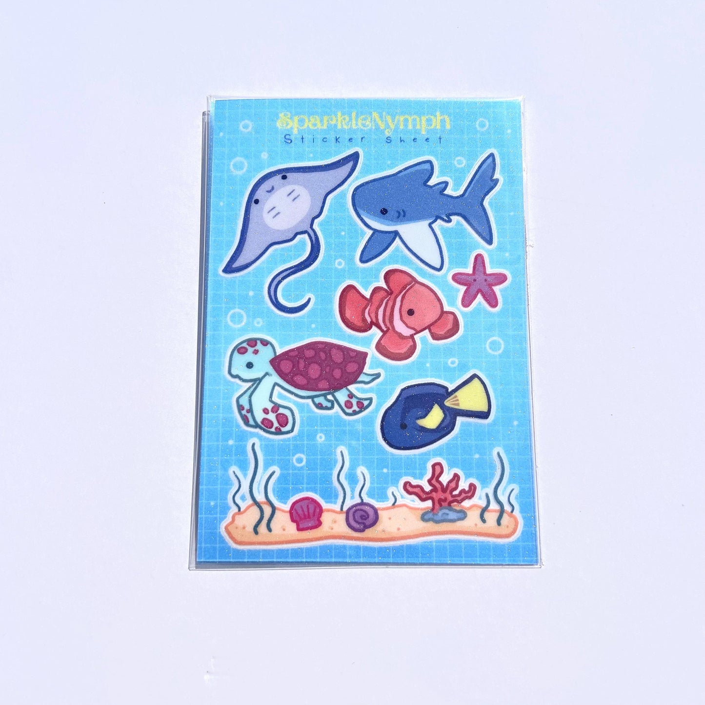 Sparkly Sea Creatures Sticker Sheet