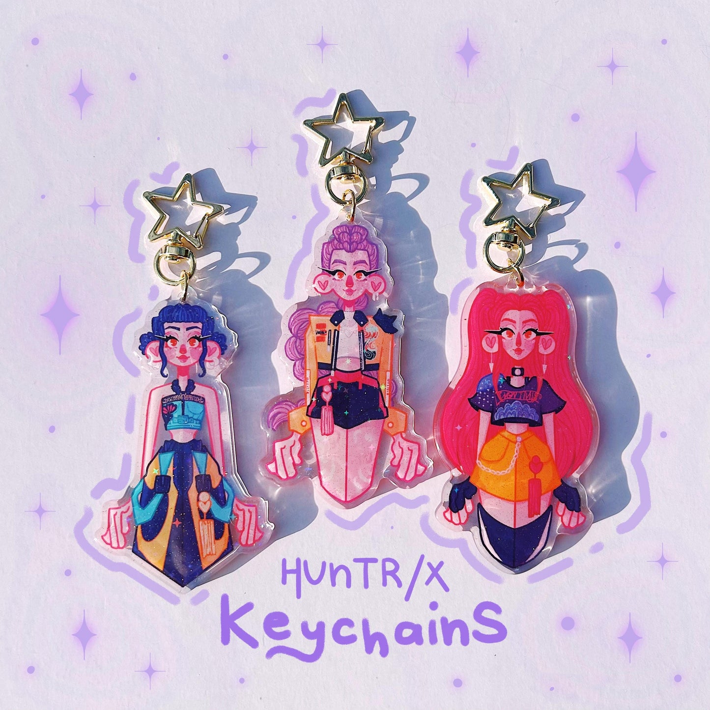 Sparkle Holographic HUNTR/X Keychains