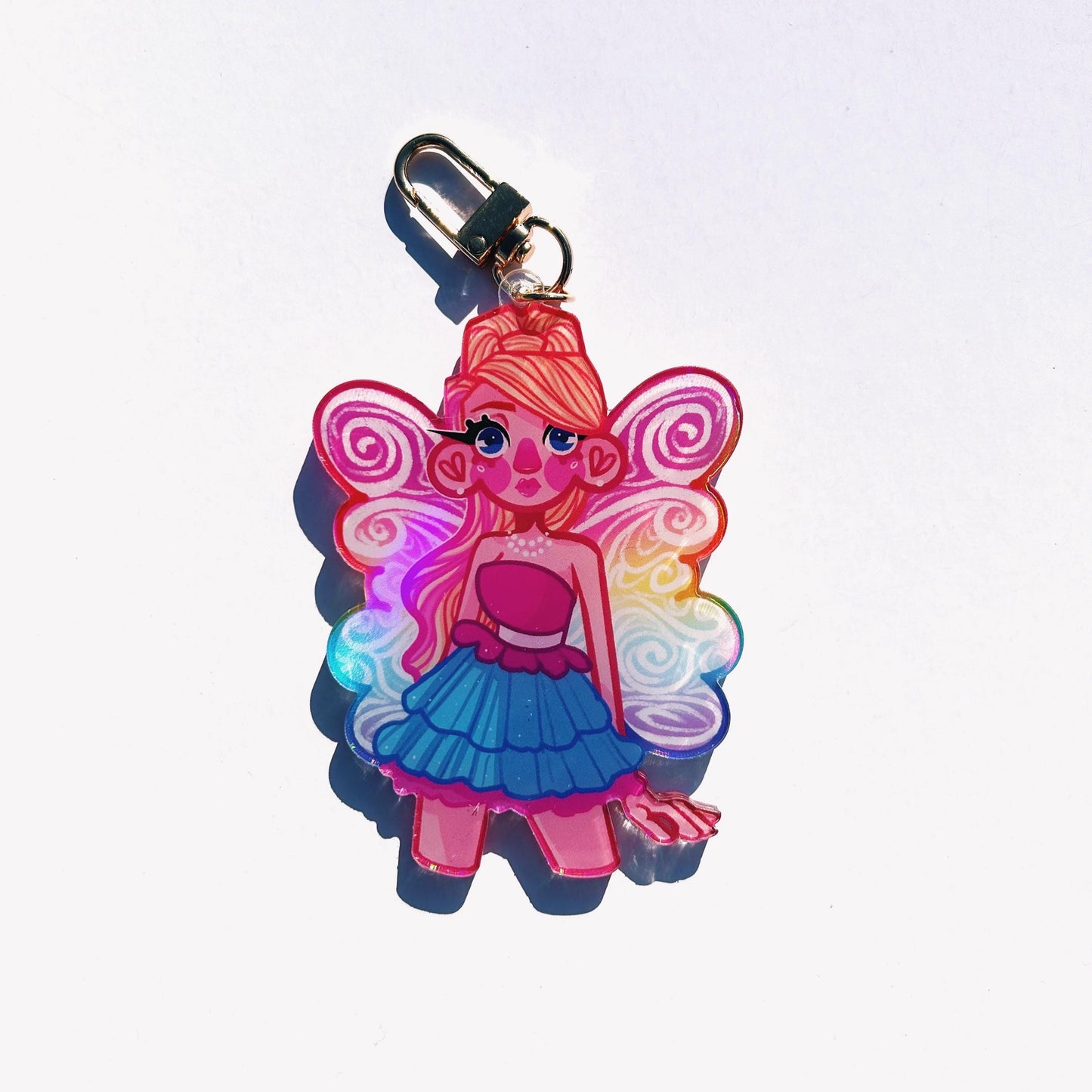 Holographic Barbie Fairy Keychains