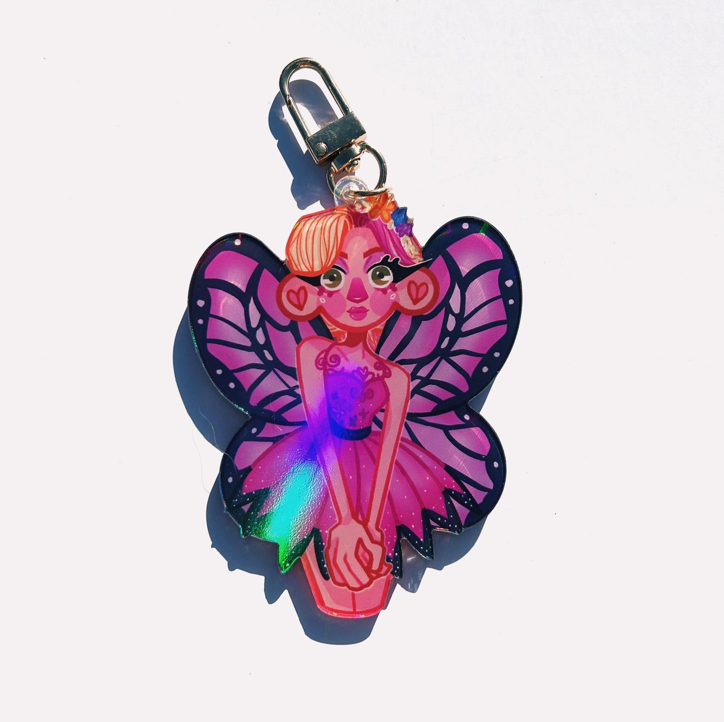 Holographic Barbie Fairy Keychains