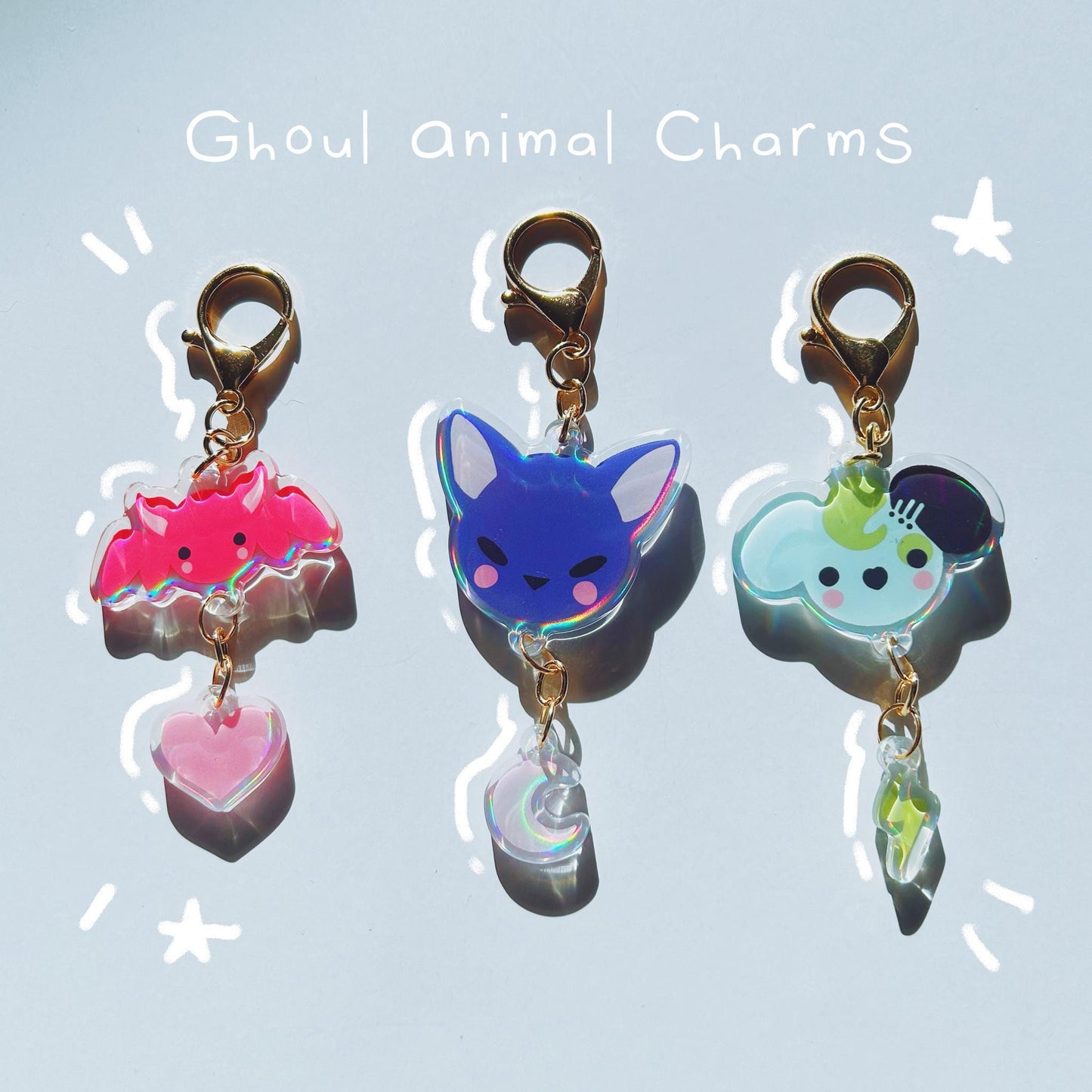 Holographic Monster High Pet Charms