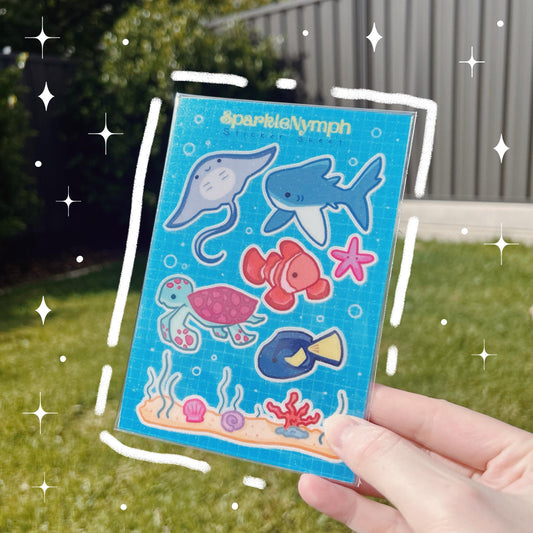 Sparkly Sea Creatures Sticker Sheet