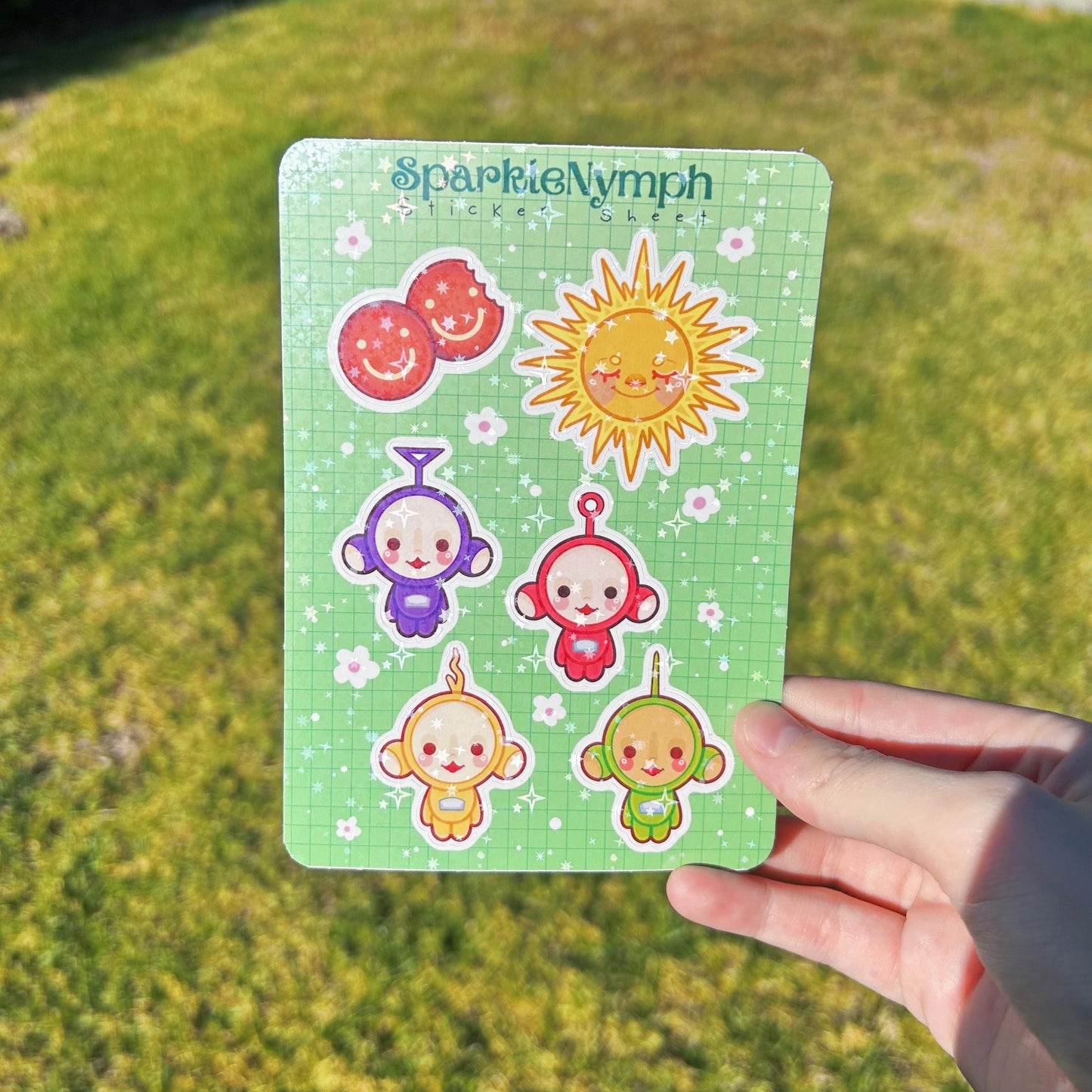 Holographic Teletubbies Sticker Sheet