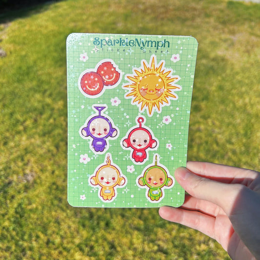 Holographic Teletubbies Sticker Sheet